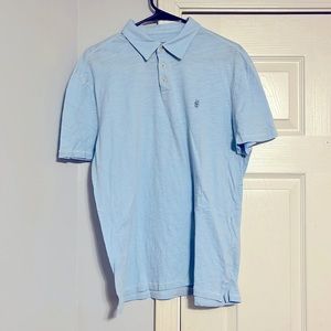 Light Blue John Varvatos Peace Sign Polo